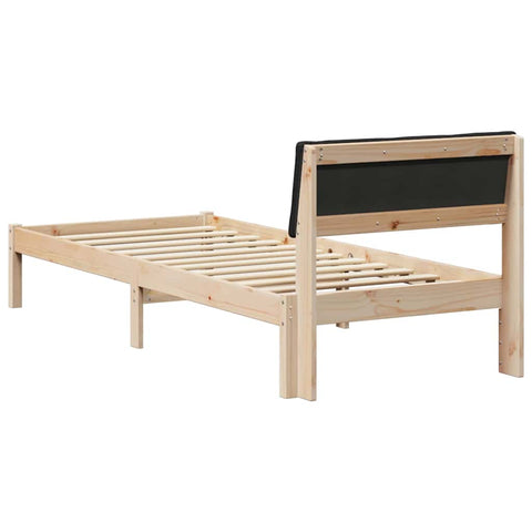 vidaXL Bed frame Brown and black 80 x 200 cm Solid pine wood