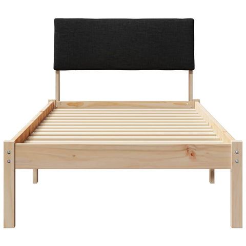 vidaXL Bed frame Brown and black 80 x 200 cm Solid pine wood