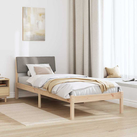 vidaXL Bed frame Brown and taupe 80 x 200 cm Solid pine wood
