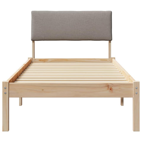 vidaXL Bed frame Brown and taupe 80 x 200 cm Solid pine wood