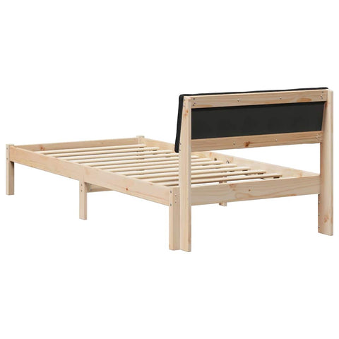 vidaXL Bed frame Brown and black 90 x 190 cm Solid pine wood