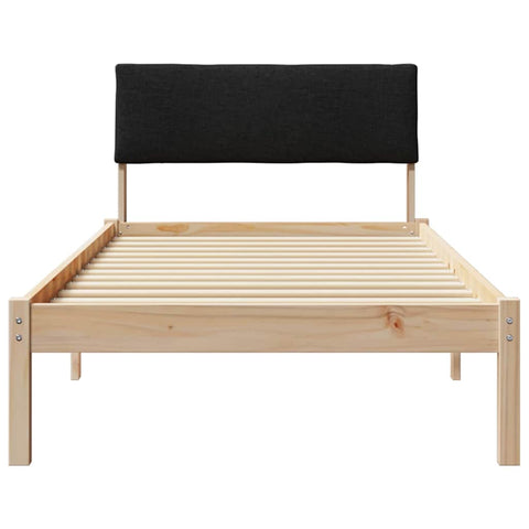 vidaXL Bed frame Brown and black 90 x 190 cm Solid pine wood