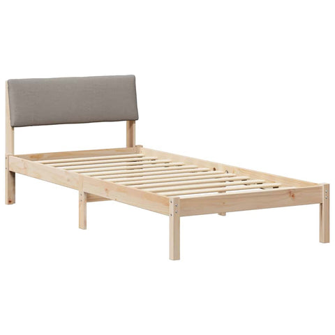 vidaXL Bed frame Brown and taupe 90 x 190 cm Solid pine wood