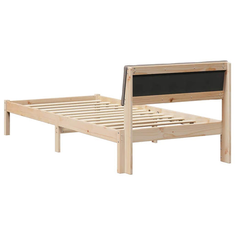 vidaXL Bed frame Brown and taupe 90 x 190 cm Solid pine wood