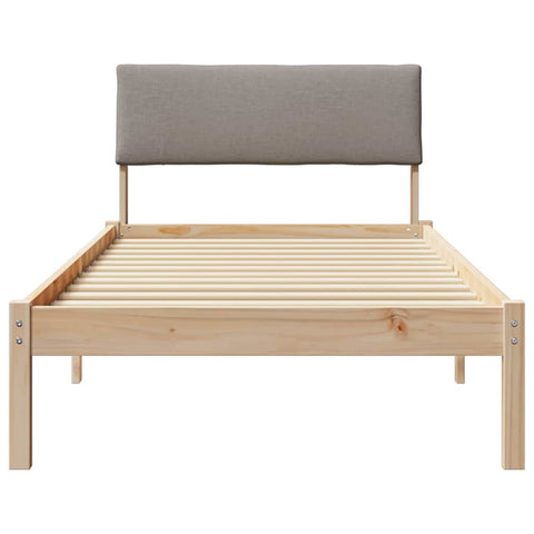 vidaXL Bed frame Brown and taupe 90 x 190 cm Solid pine wood