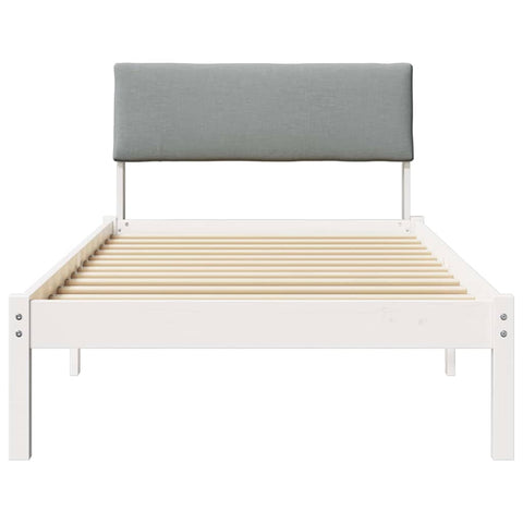 vidaXL Bed frame White and light grey 90 x 190 cm Solid pine wood
