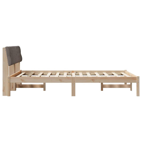 vidaXL Bed frame Brown and taupe 160 x 200 cm Solid pine wood