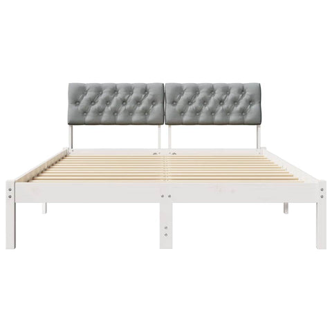 vidaXL Bed frame White and light grey 160 x 200 cm Solid pine wood