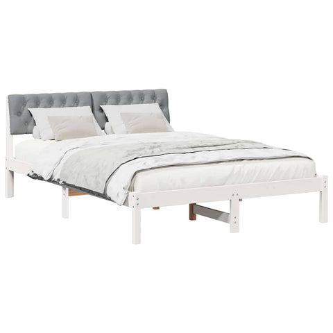 vidaXL Bed frame White and light grey 160 x 200 cm Solid pine wood