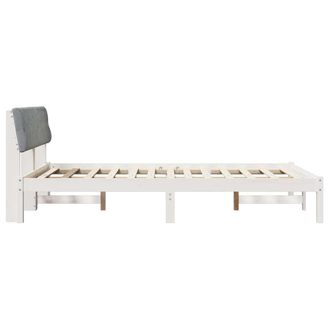 vidaXL Bed frame White and light grey 160 x 200 cm Solid pine wood