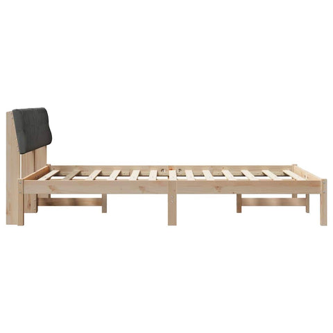 vidaXL Bed frame Brown and dark grey 150 x 200 cm Solid pine wood