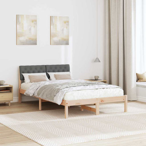 vidaXL Bed frame Brown and dark grey 120 x 200 cm Solid pine wood