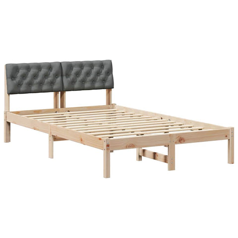 vidaXL Bed frame Brown and dark grey 120 x 200 cm Solid pine wood