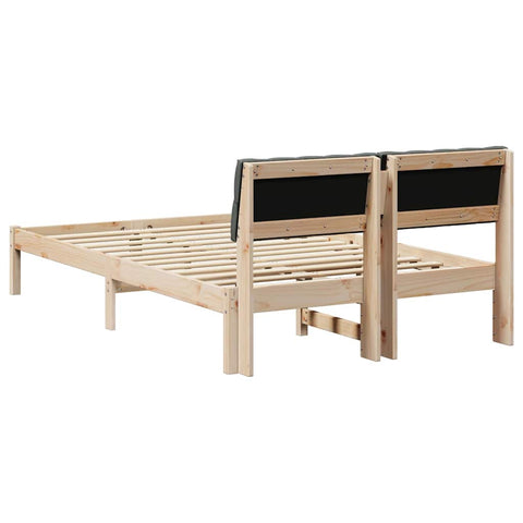 vidaXL Bed frame Brown and dark grey 120 x 200 cm Solid pine wood