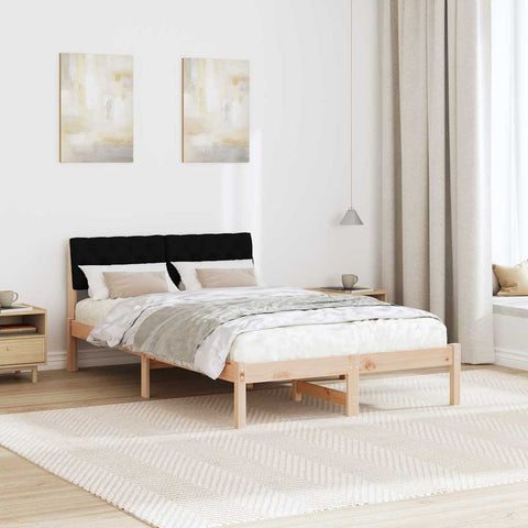 vidaXL Bed frame Brown and black 120 x 200 cm Solid pine wood