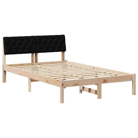 vidaXL Bed frame Brown and black 120 x 200 cm Solid pine wood
