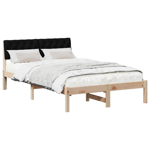 vidaXL Bed frame Brown and black 120 x 200 cm Solid pine wood