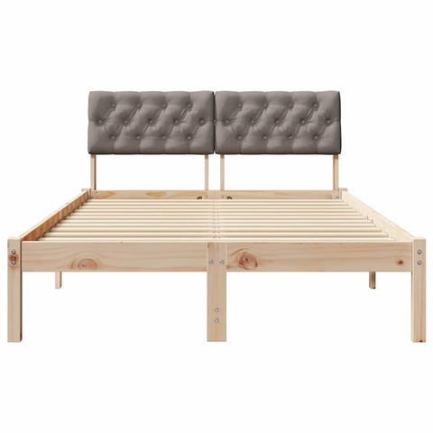 vidaXL Bed frame Brown and taupe 120 x 200 cm Solid pine wood