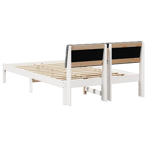 vidaXL Bed frame White and light grey 120 x 200 cm Solid pine wood