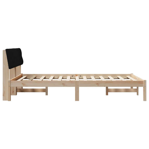 vidaXL Bed frame Brown and black 135 x 190 cm Solid pine wood