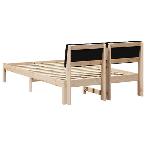 vidaXL Bed frame Brown and black 120 x 190 cm Solid pine wood