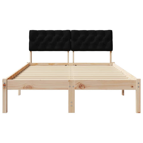 vidaXL Bed frame Brown and black 120 x 190 cm Solid pine wood