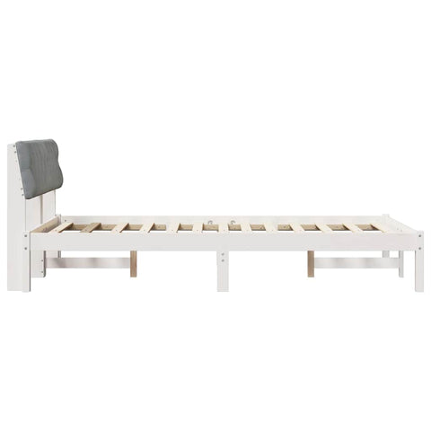 vidaXL Bed frame White and light grey 120 x 190 cm Solid pine wood