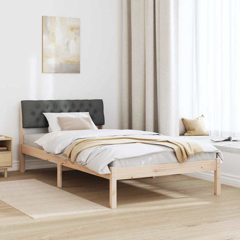 vidaXL Bed frame Brown and dark grey 100 x 200 cm Solid pine wood