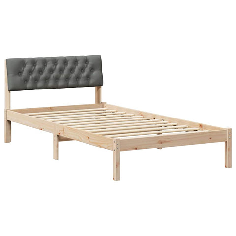 vidaXL Bed frame Brown and dark grey 100 x 200 cm Solid pine wood