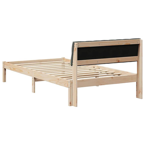 vidaXL Bed frame Brown and dark grey 100 x 200 cm Solid pine wood