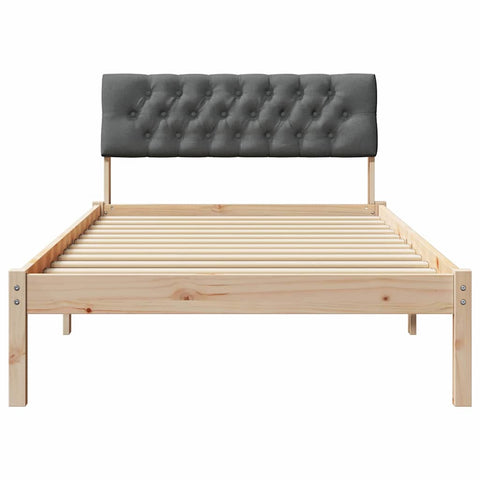 vidaXL Bed frame Brown and dark grey 100 x 200 cm Solid pine wood