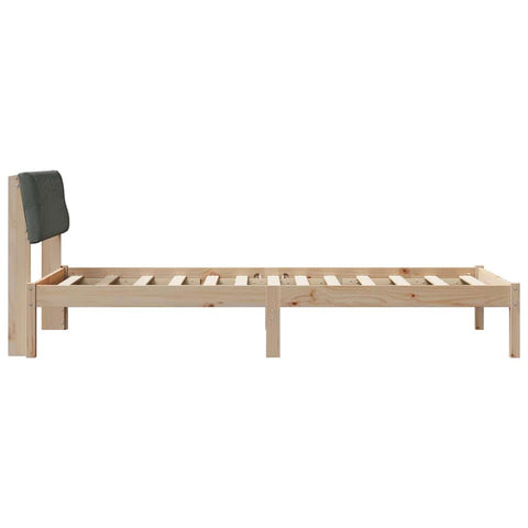 vidaXL Bed frame Brown and dark grey 100 x 200 cm Solid pine wood