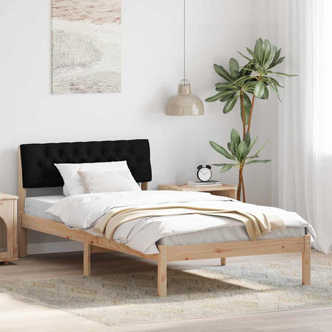 vidaXL Bed frame Brown and black 100 x 200 cm Solid pine wood