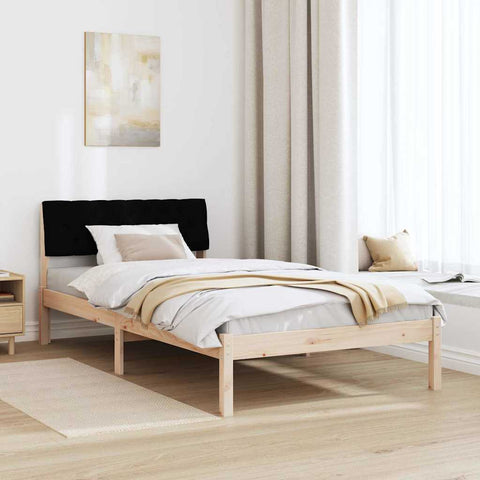 vidaXL Bed frame Brown and black 100 x 200 cm Solid pine wood