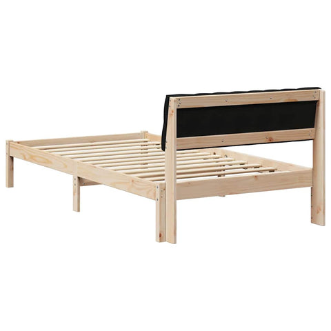 vidaXL Bed frame Brown and black 100 x 200 cm Solid pine wood