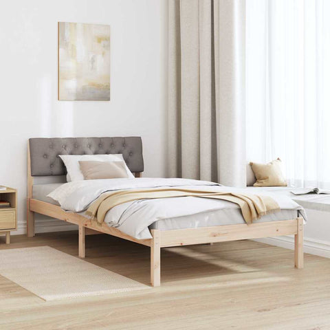 vidaXL Bed frame Brown and taupe 100 x 200 cm Solid pine wood