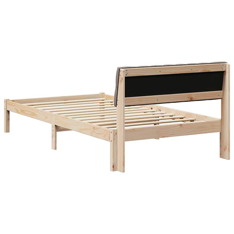 vidaXL Bed frame Brown and taupe 100 x 200 cm Solid pine wood