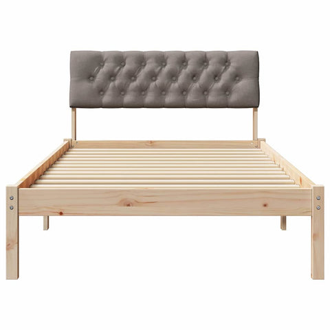 vidaXL Bed frame Brown and taupe 100 x 200 cm Solid pine wood