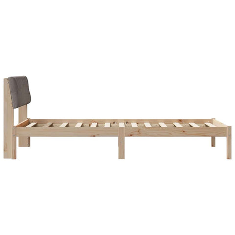 vidaXL Bed frame Brown and taupe 100 x 200 cm Solid pine wood