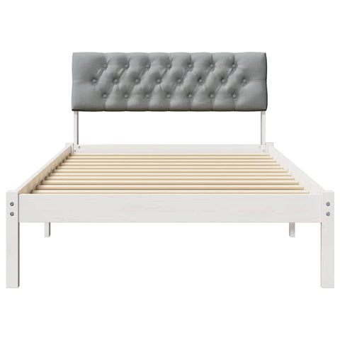 vidaXL Bed frame White and light grey 100 x 200 cm Solid pine wood