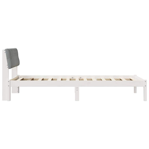 vidaXL Bed frame White and light grey 100 x 200 cm Solid pine wood