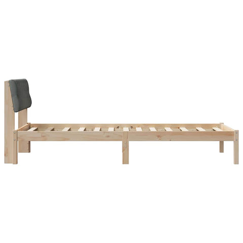 vidaXL Bed frame Brown and dark grey 90 x 200 cm Solid pine wood