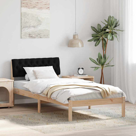vidaXL Bed frame Brown and black 90 x 200 cm Solid pine wood