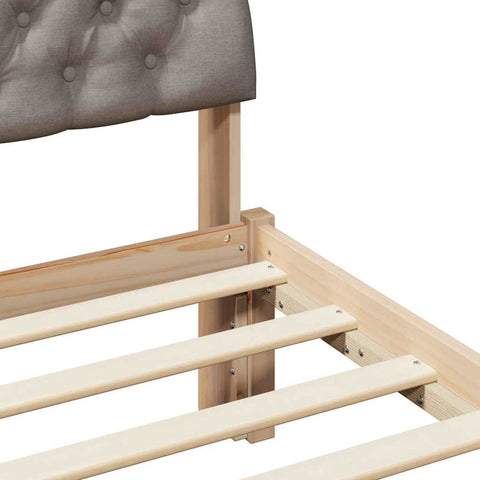 vidaXL Bed frame Brown and taupe 90 x 200 cm Solid pine wood