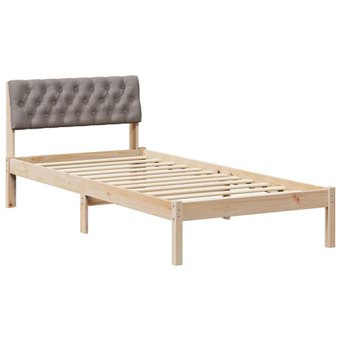 vidaXL Bed frame Brown and taupe 90 x 200 cm Solid pine wood