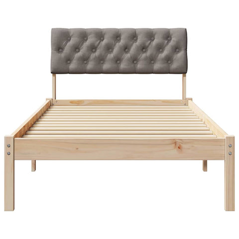 vidaXL Bed frame Brown and taupe 90 x 200 cm Solid pine wood