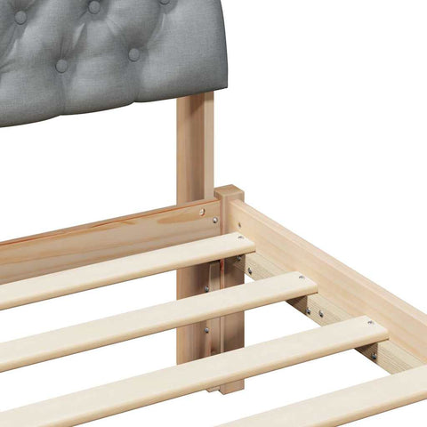 vidaXL Bed frame Brown and light grey 80 x 200 cm Solid pine wood