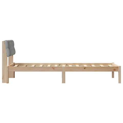 vidaXL Bed frame Brown and light grey 80 x 200 cm Solid pine wood