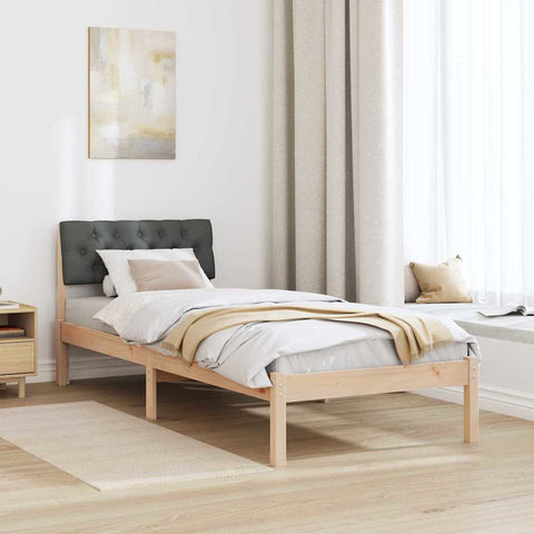vidaXL Bed frame Brown and dark grey 80 x 200 cm Solid pine wood