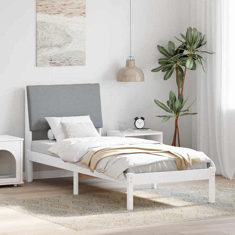 vidaXL Bed frame White and light grey 80 x 200 cm Solid pine wood